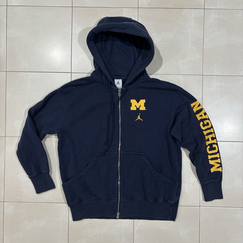 Air Jordan Michigan Wolverines University Zip Hoodie Sweatshirt Men's S Nike